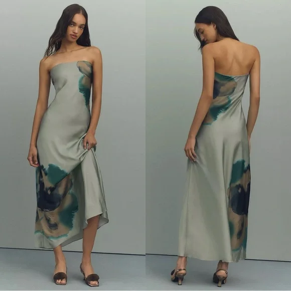 Anthropologie ★ Hutch Strapless Column Satin Maxi Dress Hutch | Dresses | Hutch Strapless Column Satin Maxi Dress